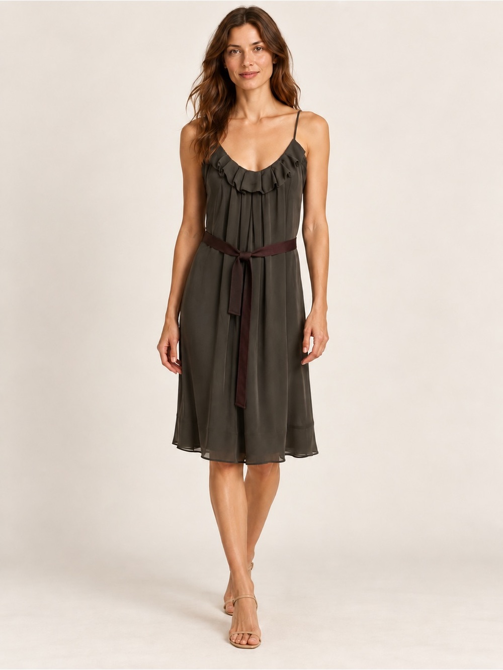 L’AGENCE 100% Silk Ruffle Dress